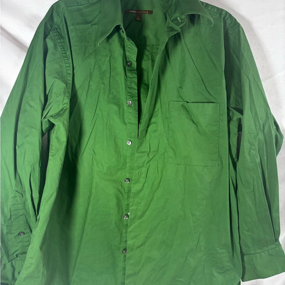 BCBG Men's‎ Vibrant Green Button Down Shirt
